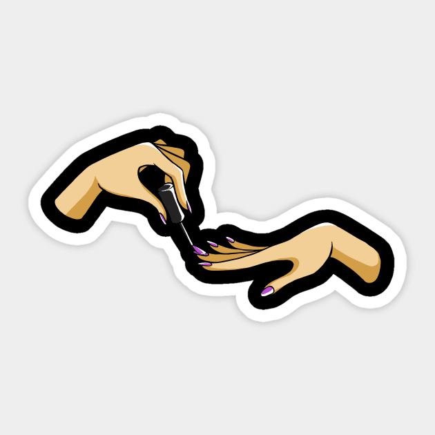 Nail Polish Gossip Sticker by fromherotozero